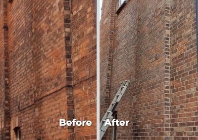 Repointing brickwork in West Bridgford Nottingham , before and after images