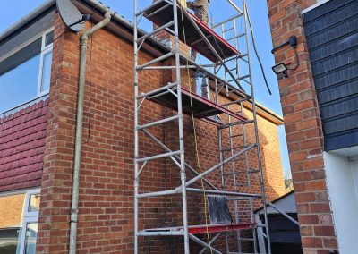 chimney restoration project - brick repointing